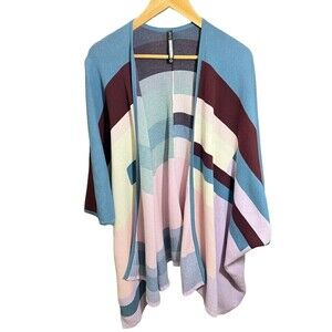 ANTHROPOLOGIE Plenty x Tracy Reese Geometric Poncho Sweater, Oversized Size XS/S